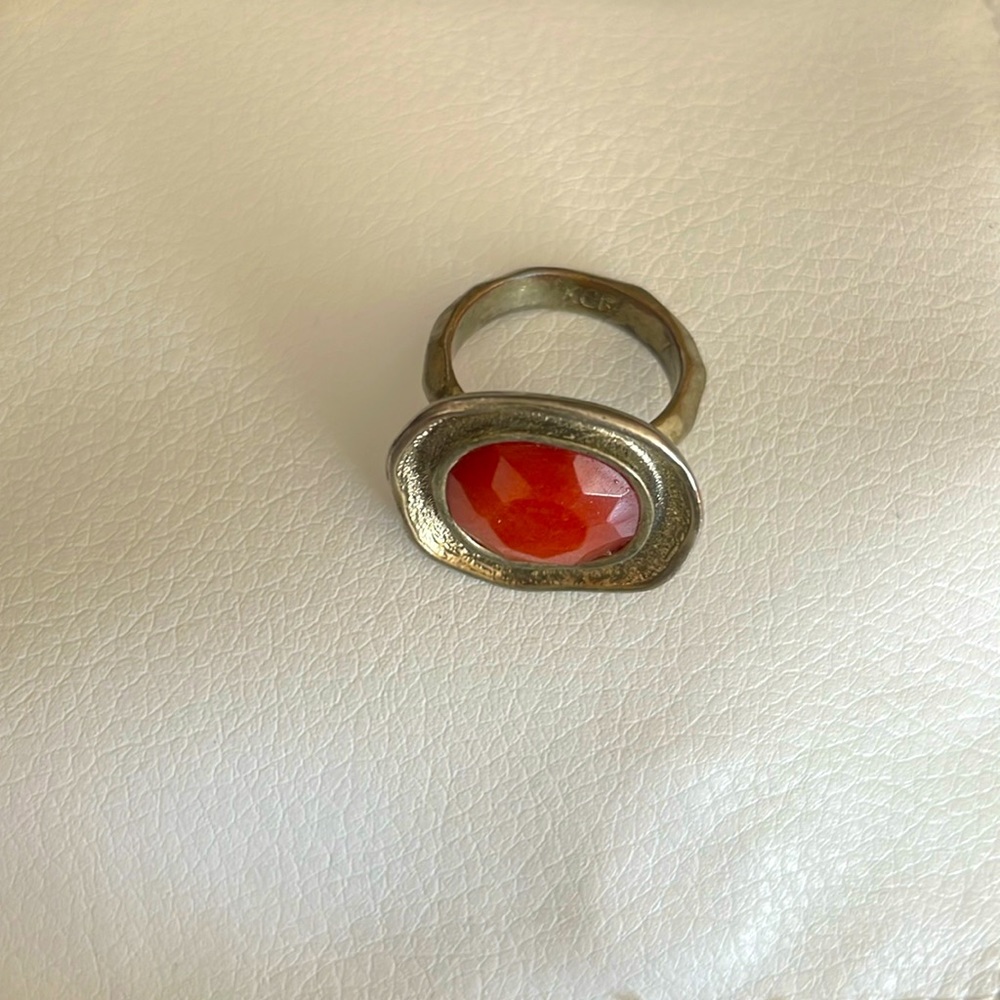 Orange and Bronze Ring, Size 6